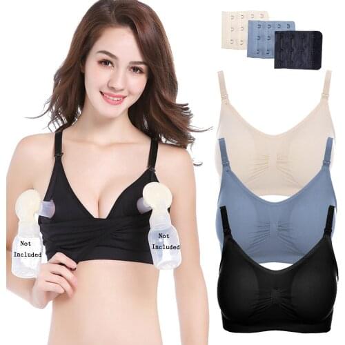 2021 Sexy Pregnant Womens Solid Color Vest Hands Free Pumping Bras Maternity Nursing Bras Fashion Underwear Chest Lingerie