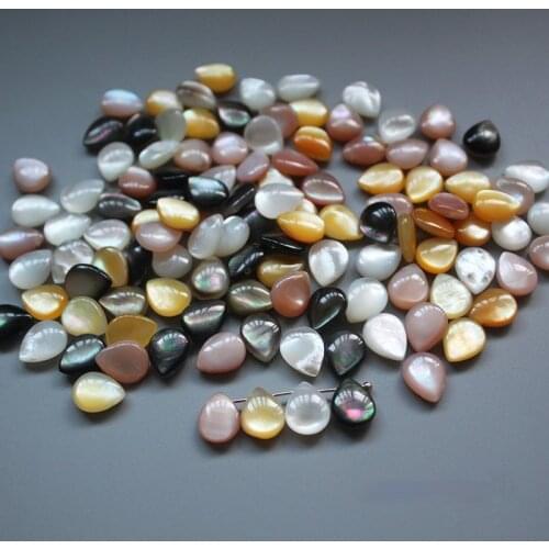 5pcs/bag Natural Mother-of-pearl Side Hole Water Drop Petals Double Fat DIY Fashion Jewelry Earrings Necklace Bracelet Jewelry