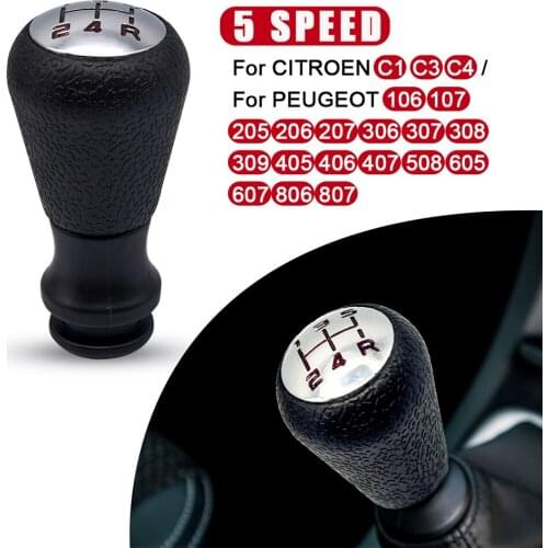 5 Speed Car Manual Gear Shift Knob Sleeve Adapter Lever For Peugeot 106 206 306 406 806 107 207 307 Gearbox Change Accessories