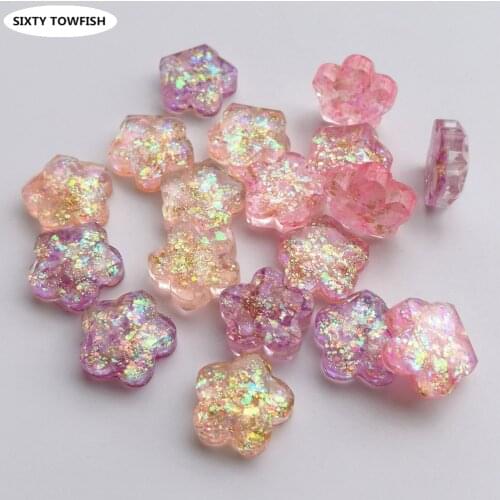 100 Pieces/lot 16x16x6mm 3 Colors Resin Heart Plum Shaped Beads DIY Cabochon For Jewelry Making Pendant Settings