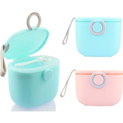 500ML Baby Milk Powder Box Single Layer Solid Color Portable Baby Food Storage Box Newborn Essential Cereal Snacks Container