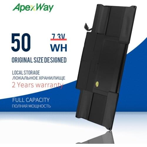 Apexway A1405 Laptop Battery for Apple Macbook Air 13.3" A1369 (Mid-2011) A1466 (Mid-2012) 7.3V 50Wh
