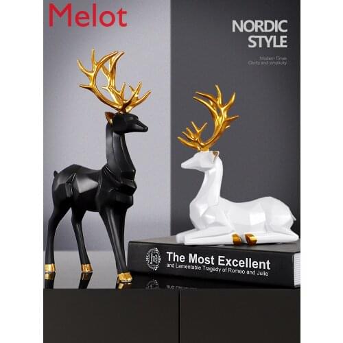 Nordic modern elk Zhaocai accessories simple living room wine cabinet TV cabinet furnishing model room decoration crafts