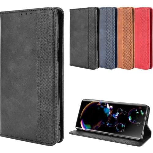 Aquos R6 Wallet Case Vintage Business Flip Smart Coque Card Slot Para Full Protect Funda for Sharp Aquos R6 Capa Luxury
