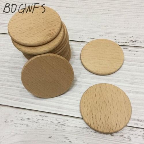 50 Pcs 5cm nature beech blank wooden beads wooden circles for craft wood slices