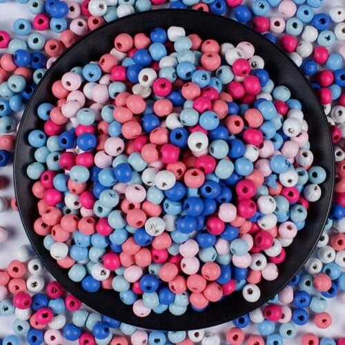 100-500Pcs 8mm Rich color Round Wooden Spacer Beads Ecofriendly Ball Loose beads for DIY Jewelry Handwork Baby toy Making