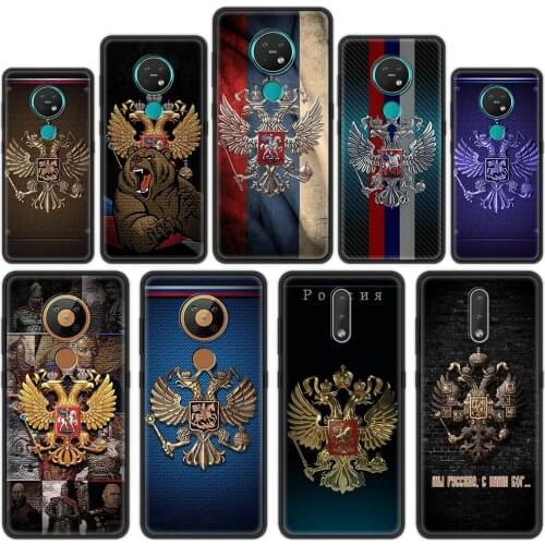 Shell for Nokia 7.2 5.3 2.2 2.3 3.2 4.2 2.4 3.4 1.4 5.4 C10 C20 G10 G20 X10 X20 Soft Phone Case Russian Flag Bear Eagle Flag