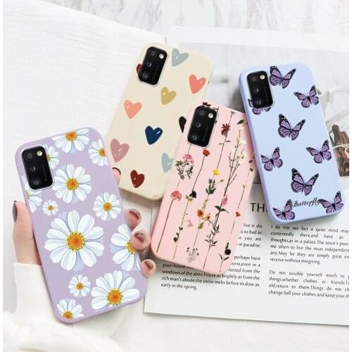 For Samsung Galaxy A41 Case Soft TPU Back Cover Silicone Case For Coque Samsung Galaxy A41 Cute Butterfly Flower Phone Capa 6.1"
