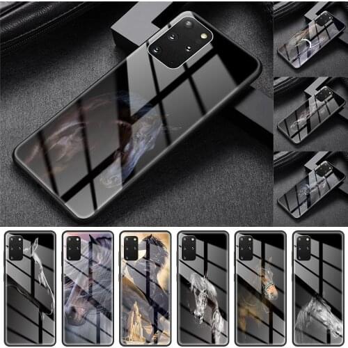 Case For Samsung Galaxy S10 Lite S20 Ultra FE S9 S8 Plus S10e A71 A51 A50 Tempered Glass Phone Cover Running Horse