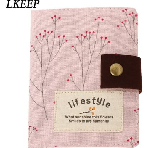 Floral Credit Card Holder Fashion Women ID Business Bank Card Wallet Cash Holder Canvas 20 Pcs Credit Card Holder Bag