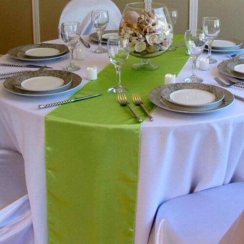 DEAREST 5PCS 30x275cm polyester Satin Table Runners Wedding event Favors Party Decorations banquet Decors