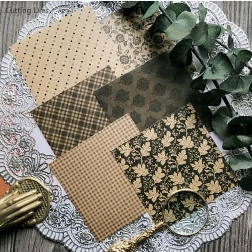 6Pcs Square Printed Kraft Paper Stickers For Scrapbooking Diy Paper Sticker Happy Planner Card Making Journaling
