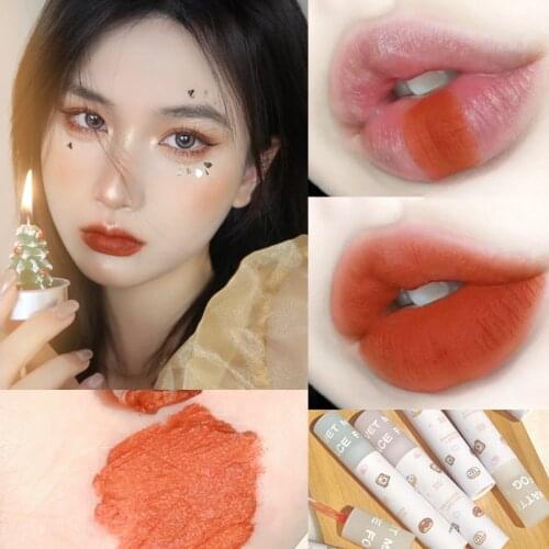 6 Color Matte Lip Gloss Makeup Lip Mud Waterproof Velvet Matte Lip Glaze Long Lasting Moisturizing Non-stick Lipsticks Cosmetics