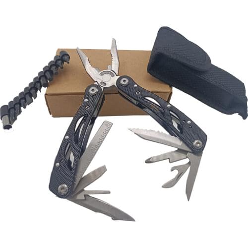 New design WORKPRO 15 in 1 Premium Pocket Multitool With Sheath Knife Pliers Saw Screwdriver Scissors outdoor tools