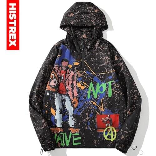HISTREX Print Hip Hop Rapper Mens Jackets New 2021 Windbreaker Outwear Clothing High Street Coat Motorcycle Wi Jacket Men 4J46Y