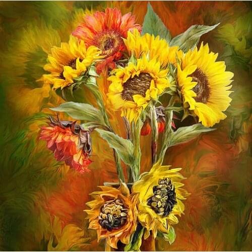 Cross Stitch Kits Crafts 14CT Unprinted Sunflower Flowers For Embroidered Set Handmade Arts Oil Painting Wall Home Decor