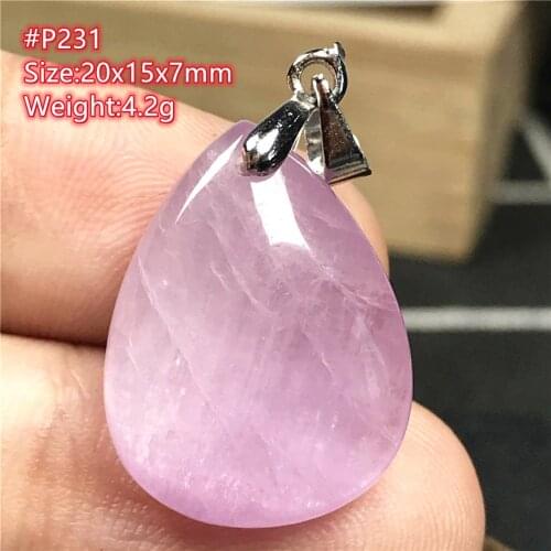 Natural Purple Kunzite Beads Pendant Jewelry For Women Man Wealth Healing Stone 20x15x7mm Beads Crystal Silver Gemstone AAAAA