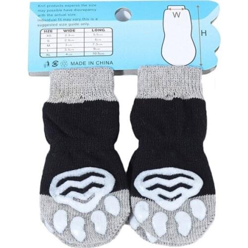 Pet Cats And Dogs Indoor Car Scratch-Proof Cotton Socks 4 Sets