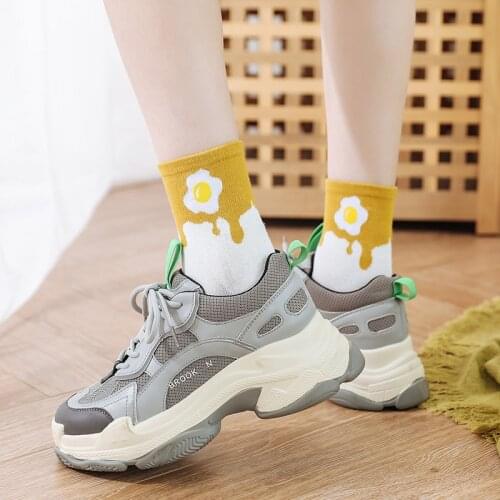 1 Pair New Autumn Cotton Cute Women Short Socks Fashion Casual Comfortable Patchwork Printed Socks Donut Pizza Cone Girls Socks