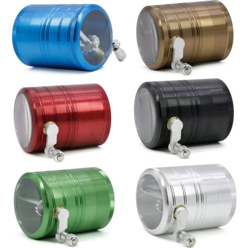 New Huge 63MM 4 Layers Aluminum Alloy Grinders Cigarette Tobacco Herb Grinder Hand Shake Muller Hookah Smoking Pipes Wholesale