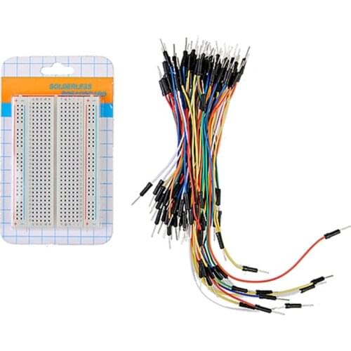 Newest ! Top Selling 400 Points Solderless Prototype Board Electronic Deck Test Board + 65pcs Breadboard Tie Line Wire Cable