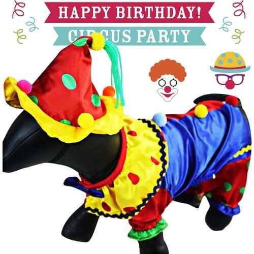 Clown Pet Clothes Cosplay Ghost Dress Dogs Cat Halloween Suit Dog Costume Christmas Cat Puppy Clothing For Small Medium Dog 30