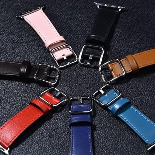 For Apple Watch Series 4 Wrist Strap Newest Genuine Leather Classic Watch Band Straps For Apple Watch Series 1 2 3 iWatch Bands