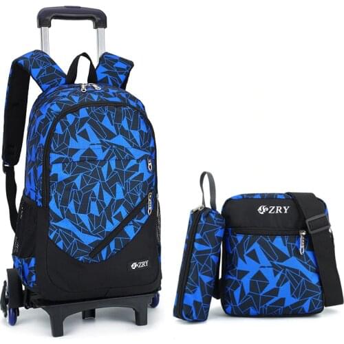 Teens School Backpack Removable Children School Bags With 2/6 Wheels Stairs Kid boys girls Trolley Schoolbag Luggage Book Bag