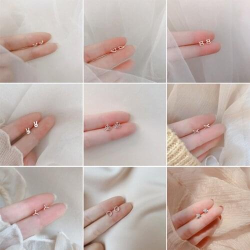 Butterfly Snowflake Mini 925 Sterling Silver Earring New Creative Earrings Simple Women Small Exquisite Fashion Ear Jewelry