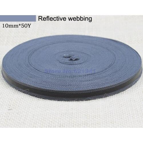 Gray 10mm*5mm*50Yard Reflective Webbing Ribbon Weaving Piping Taps Fabric Tape Sew On Tape Free Shipping (50 yards/lot)