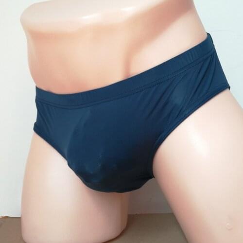 Sexy Men U Pouch Ice Silk Underwear Transparent Ice Silk Briefs G-string Smooth Breathable Thongs Low Rise Gay Wear Briefs F7