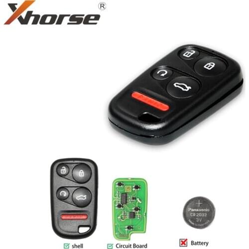 Xhorse XKHO03EN Universal Remote Key Fob With Remote Start & Trunk Button for VVDI Key Tool 5pcs/lot