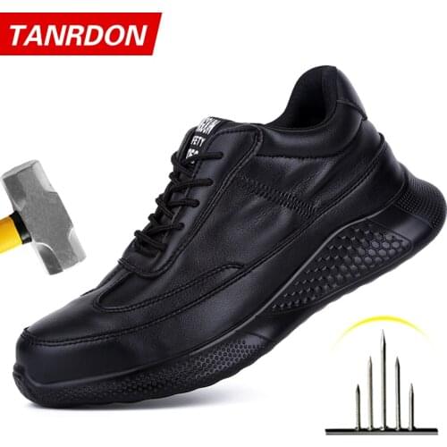 Safety Work Shoes Men Anti-Smashing Indestructible Steel Toe Cap Puncture-Proof Boots Lightweight Male Sofe Women Cosy Sneakers
