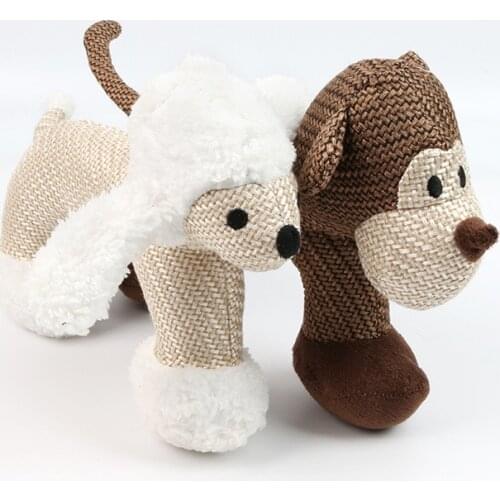 Bite Resistant Linen Puppy Dog Chew Toy Squeaky Elephant Horse Shape Pet Toys for Small Medium Dogs French Bulldog Accessories
