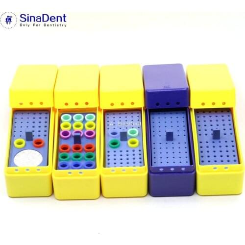 1Pcs Dental 72 Holes Endo Box Endo Files Sterilization Box for High Speed Burs Reamers Gutta Percha Disinfection Random Color
