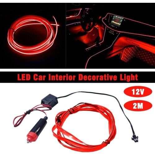 2m LED Strip Lamps Car Ambient Light Interior Lamp Atmosphere Light For Audi A6 C6 C5 A5 A4 B5 B6 B9 B8 Q7 Q5 A3 8l 8P Q3 Q2 A7