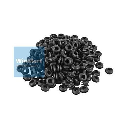 200 PCS 5mm Inner 12mm Outer Diameter Rubber Wiring Grommets Gasket Ring