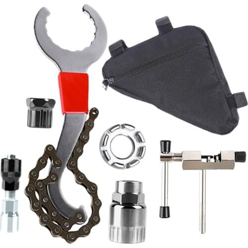 7 PCS Multifunctional Bicycle Repair Tool Kits Chain Breaker Crank Puller Wrench Road Bikes Maintenance Tools Flywheel Remover