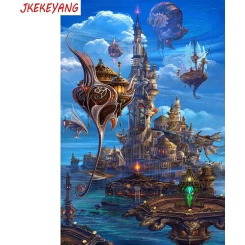 5D Diy Diamond embroidery"Fantasy castle"Cross Stitch full square/round diamond painting,puzzle,home decor Y3282