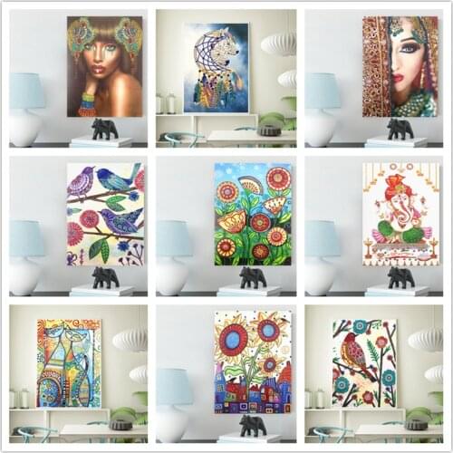 5D DIY diamond painting cartoon animal character flower special diamond cross stitch home decoration