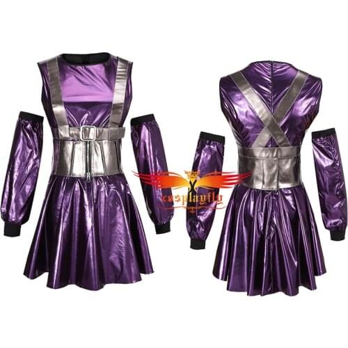 Anime RAIN ON ME MV Ariana Grande Lady Cosplay Costume Adult Women Outfits Sexy Purple Dress for Cocktail Party Skirt Halloween