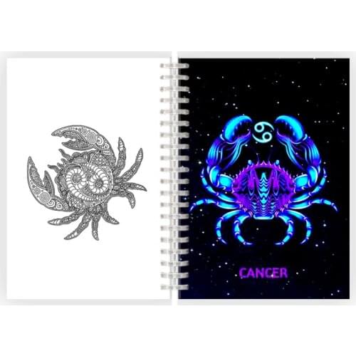12 Zodiac Sign A5 Spiral Notebook Galaxy Constellation Horoscope Astrology Leo Aries Note Book Diary Filler Girl Birthday Gift