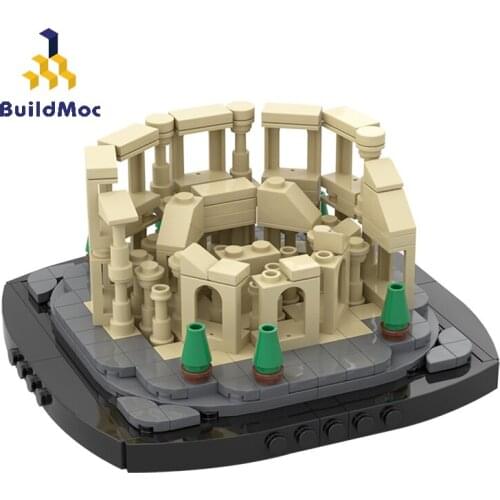 Buildmoc City Architecture Mini Set Rome Arena City Street View Modular House Building Block Model Brick Child Toy Birthday Gift
