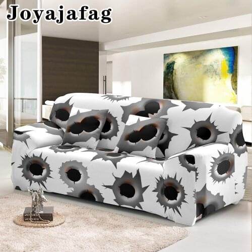 Bizarre Hole Printing Slipcover 3 Seater Sofa Cover Non Slip Elastic High Stretch Soft Couch Covers Washing Machine Washable