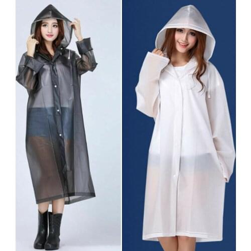 Women EVA Raincoat Thickened Waterproof Rain Coat Women White Black Camping Waterproof Rainwear Suit