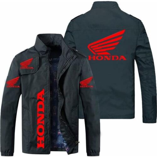2021 Autumn Winter Men‘s Jackets Honda Car Wing Red Printed Jacket Windbreaker Fashion Motorcycle Jacket Men Clothing Coats