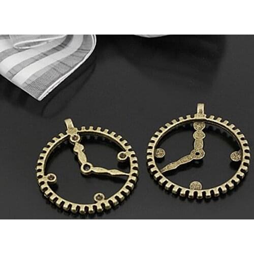 E508)20 pieces 30mm Antique Bronze Zinc Alloy Clock Charms Pendants Diy Jewelry Findings Accessories Wholesale