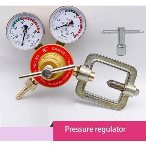 G5/8'' full brass big valve body Acetylene pressure regulator pressure gauge
