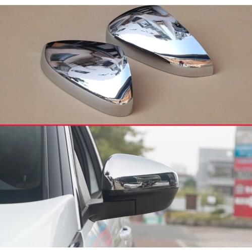 Chrome Car Styling Side Mirrors Glossy Pairs Cover Accessories For Peugeot 3008 5008 2017 2018 Rearview Rear View Overlay