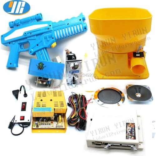 Gun Game Machine DIY Kit Childrens Entertainment Shooting Game Board 20 in 1 Gun Power Supply Capsule Ball Distributor